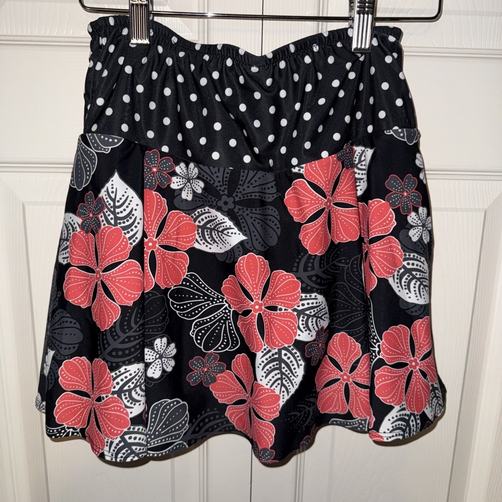 Sparkle Skirts Floral Polka Dots Running Workout Tennis Skirt Skort Sz Small